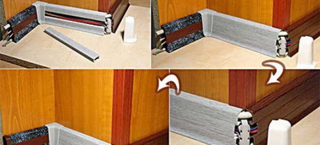 Монтаж плинтусов с кабель каналом своими руками + видео с примером