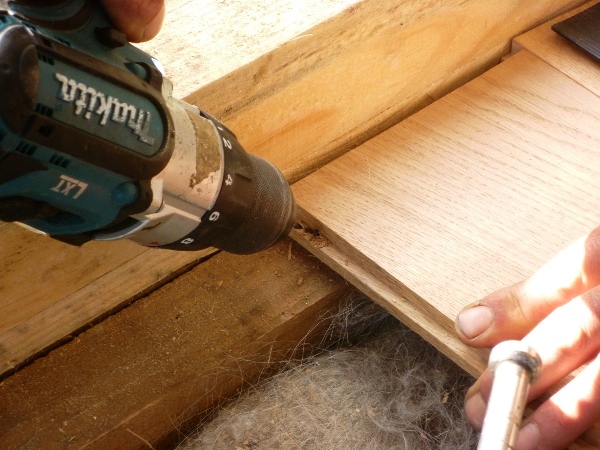 массивная доска - укладка на лаги