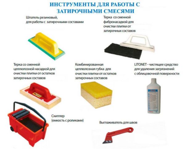 Инструменты для затирки швов