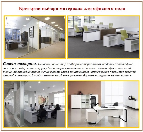 Какой материал лучше положить на пол в офисе