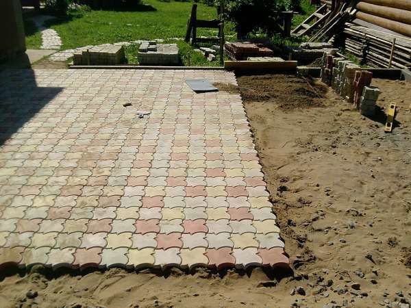 Тротуарная плитка на прямых участках