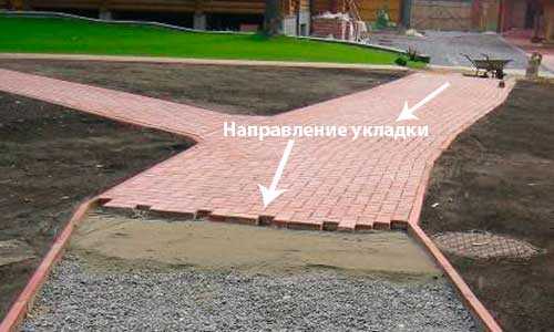 Обеспечение уклона тротуарной плитки